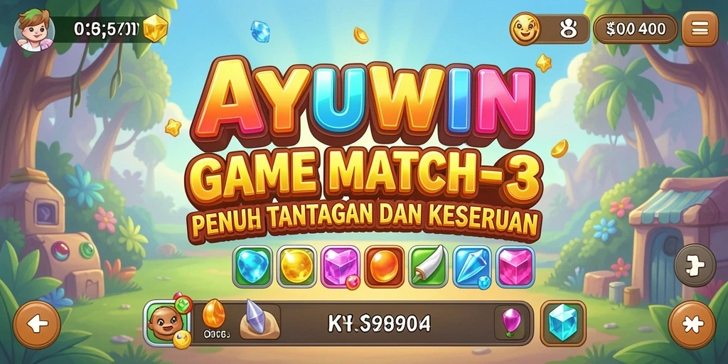 Tangkapan layar gameplay AYUWIN dengan tantangan Match-3 yang menarik.