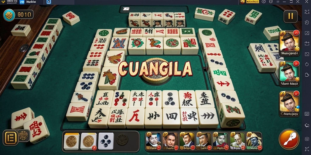 Screenshot CUANGILA menampilkan gameplay Mahjong yang mendebarkan.
