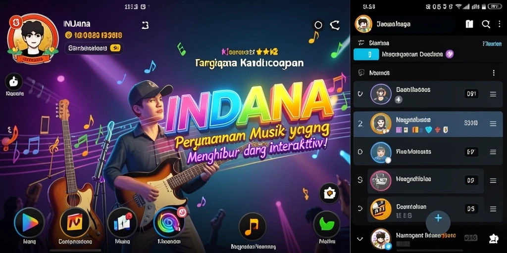 Screenshot gameplay <strong>INDAAA</strong> menampilkan interaksi yang seru dengan musik.