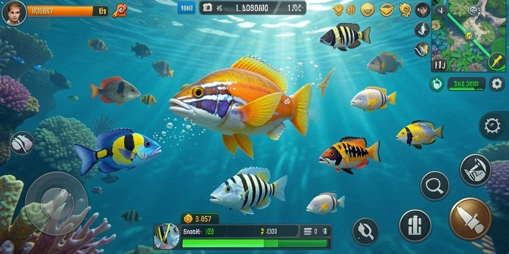 Tampilan seru dari game Tembak Ikan KO857 dengan aksi menembak ikan.