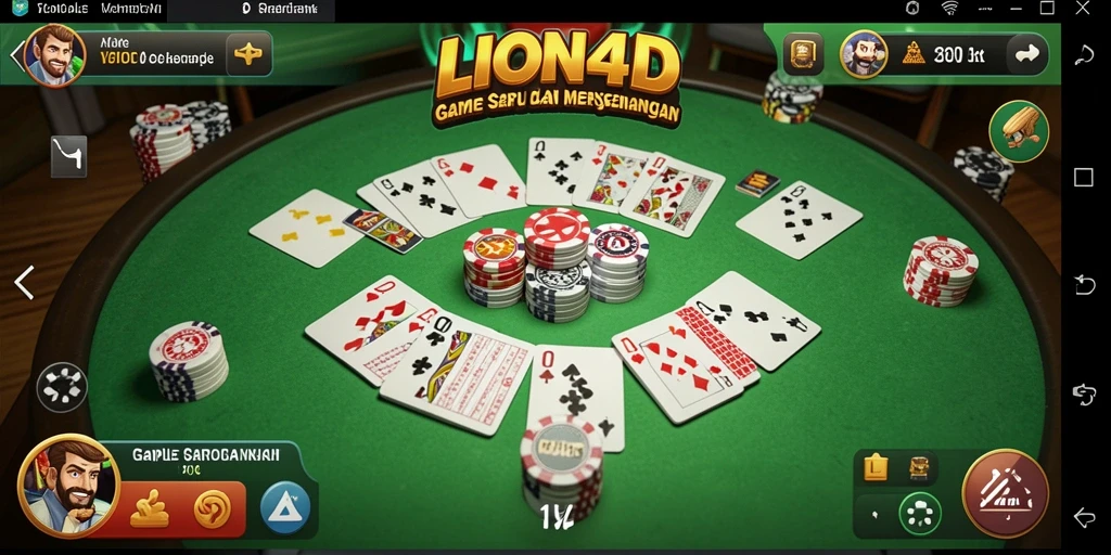 Screenshot gameplay LION4D menampilkan aksi seru bermain Gaple.