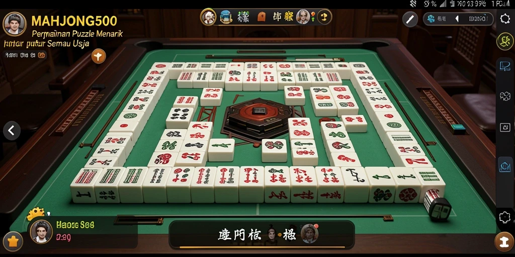 Tampilan gameplay MAHJONG500 dengan desain ubin yang menarik.