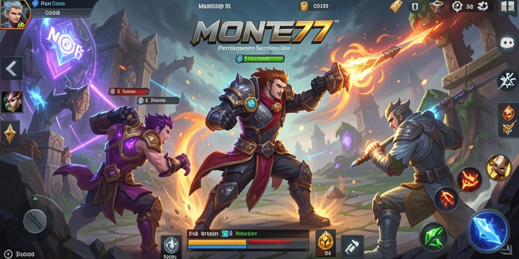 Tampilan menunjukkan pertarungan intense dalam gameplay MOBA.