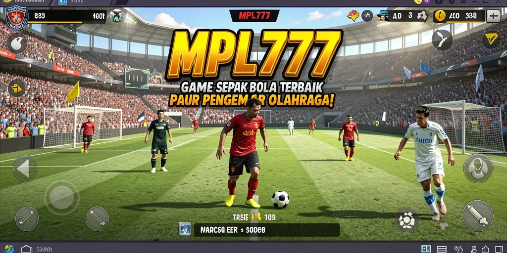 Screenshot MPL777 menampilkan aksi seru di lapangan sepak bola.
