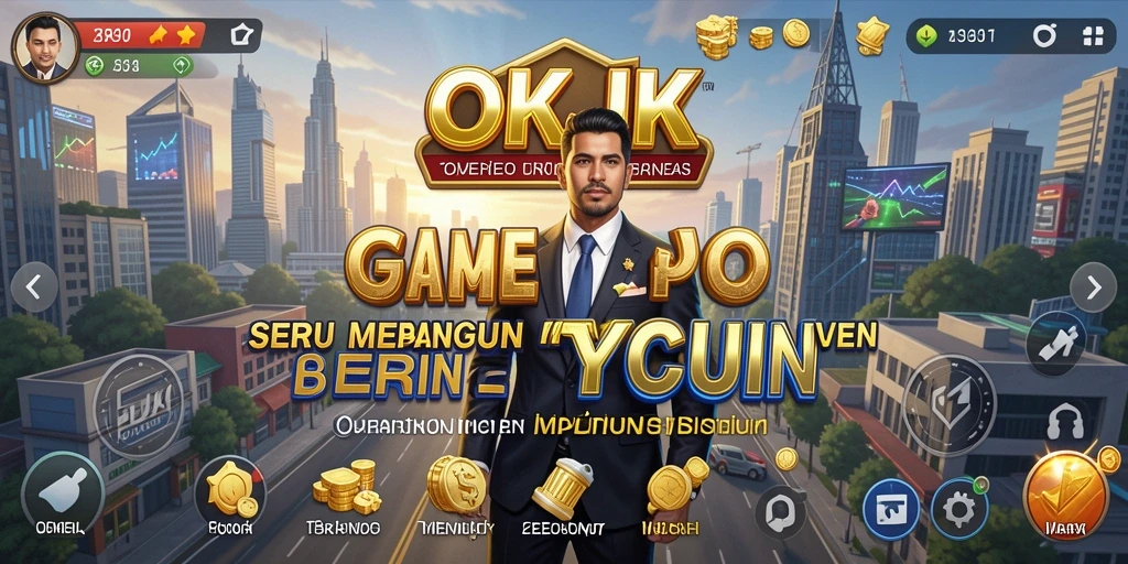 Screenshot utama OKJK menampilkan interaksi gameplay Tycoon yang seru.