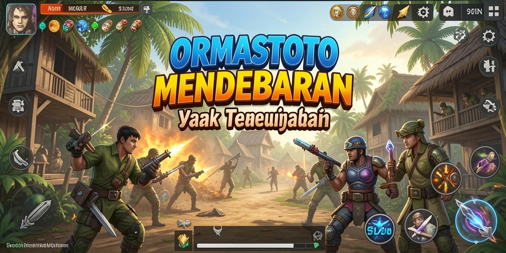 Tampilan gameplay mendebarkan dari ORMASTOTO saat karakter bertempur.