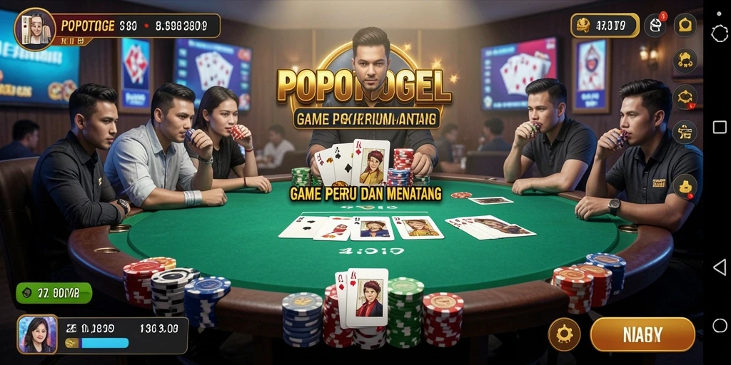 Tampilan gameplay seru dalam game Poker POPOTOGEL.