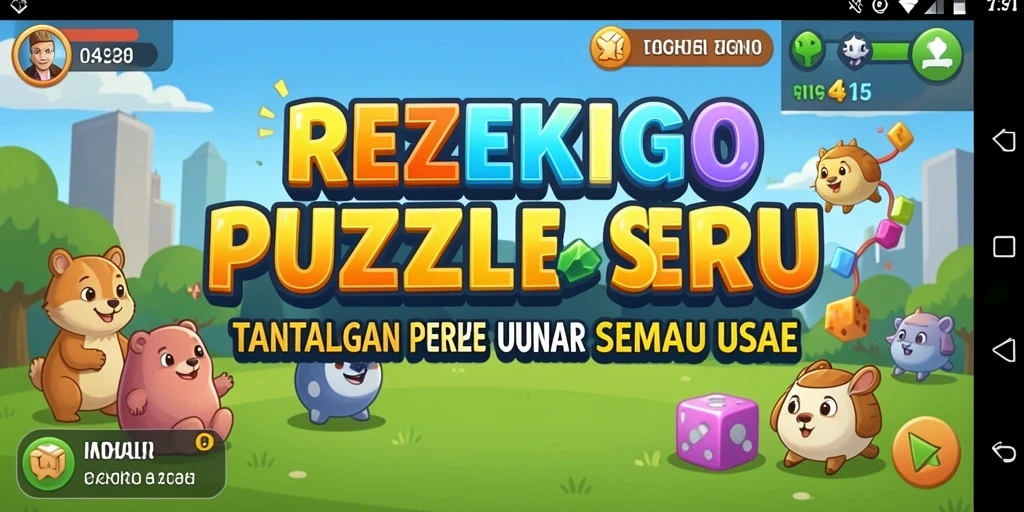 Screenshot gameplay REZEKIGO menampilkan puzzle menarik yang sedang dimainkan.