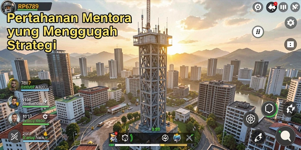 Screenshot RP6789 menampilkan aksi intens dalam gameplay Tower Defense.