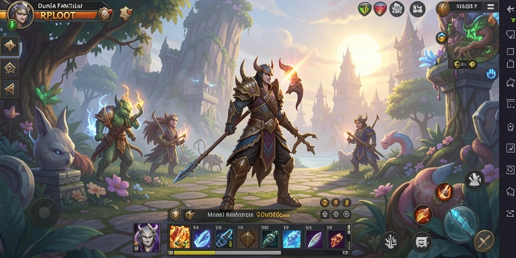 Screenshot gameplay RPLOOT menampilkan petualangan mendebarkan di dunia fantasi.