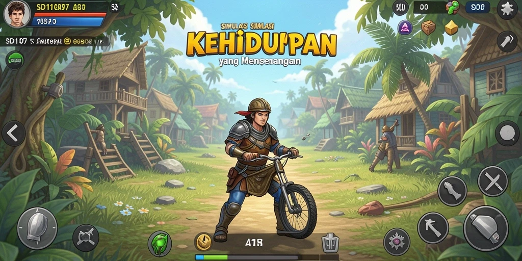 Screenshot utama SD107 menampilkan karakter dalam momen interaktif yang menarik.