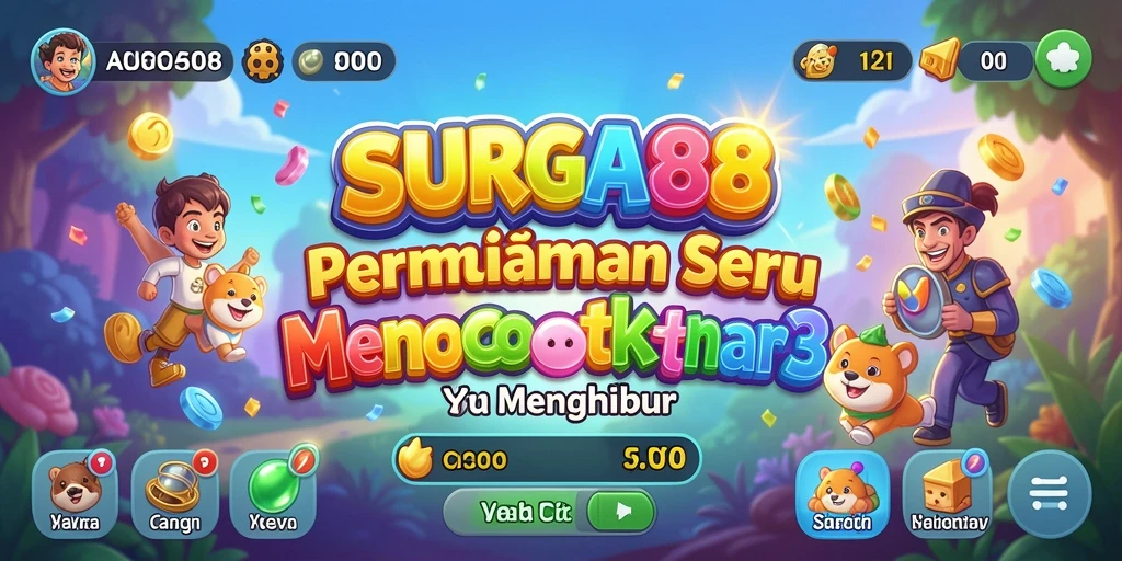 Tampilan gameplay SURGA88 yang penuh warna dan menantang.