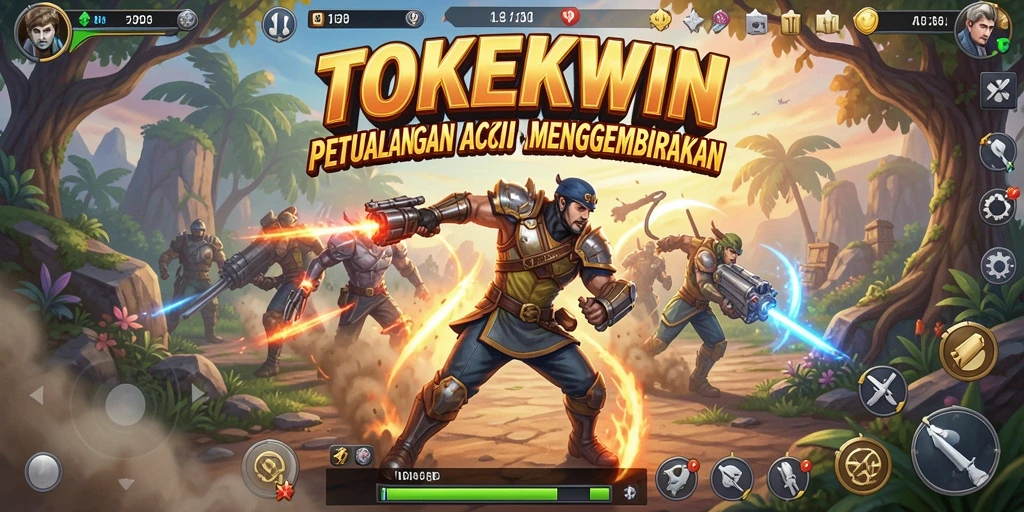 Gameplay seru dengan aksi mendebarkan dalam TOKEKWIN.